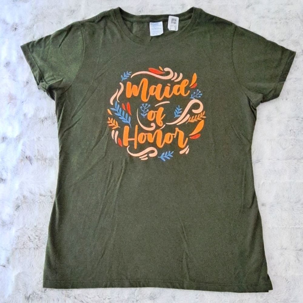 Port & Company olive green cotton tshirt. Size M.